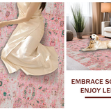 Ultra Soft Area Rug, Non Slip, Stain Resistant, Washable Area Rugs for Living Room, Bedroom, Trendy Softened Color Palette(Pink)