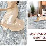 Ultra Soft Area Rug, Non Slip, Stain Resistant, Washable Area Rugs for Living Room, Bedroom, Serene Gray Tapestry Motif(Gray)