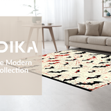 Ultra Soft Area Rug, Non Slip, Stain Resistant, Washable Area Rugs for Living Room, Bedroom, Dark Elegant Gothic Charm(White)
