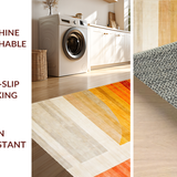 Ultra Soft Area Rug, Non Slip, Stain Resistant, Washable Area Rugs for Living Room, Bedroom, Elegant Earthy Ogee Design(Orange)