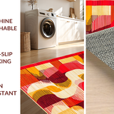 Ultra Soft Area Rug, Non Slip, Stain Resistant, Washable Area Rugs for Living Room, Bedroom, Scandinavian Inspired Bold Patterns(Red)