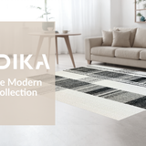 Ultra Soft Area Rug, Non Slip, Stain Resistant, Washable Area Rugs for Living Room, Bedroom, Woven Stripe Rug: Elegant Black White Design(Black)