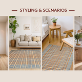 Ultra Soft Area Rug, Non Slip, Stain Resistant, Washable Area Rugs for Living Room, Bedroom, Dynamic Colorful Lattice Appeal(Orange)