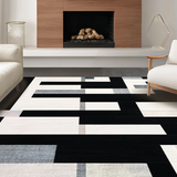 Ultra Soft Area Rug, Non Slip, Stain Resistant, Washable Area Rugs for Living Room, Bedroom, Farmhouse Chic Monochrome Striped Rug with Classic Linear Pattern(Gray)