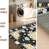 Ultra Soft Area Rug, Non Slip, Stain Resistant, Washable Area Rugs for Living Room, Bedroom, Striking Black and Cream Geometric Art(Black)