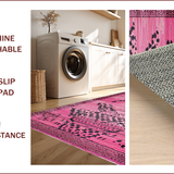Ultra Soft Area Rug, Non Slip, Stain Resistant, Washable Area Rugs for Living Room, Bedroom, Chic Modern Abstract Aesthetic(Pink)