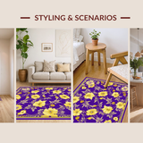 Ultra Soft Area Rug, Non Slip, Stain Resistant, Washable Area Rugs for Living Room, Bedroom, Chic Contemporary Patterned Display(Yellow)