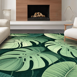 Ultra Soft Area Rug, Non Slip, Stain Resistant, Washable Area Rugs for Living Room, Bedroom, Rustic Tropical Inspiration Theme(Green)