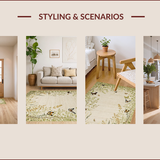Ultra Soft Area Rug, Non Slip, Stain Resistant, Washable Area Rugs for Living Room, Bedroom, Nature-Inspired Modern Aesthetic Harmony(Beige)