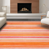 Ultra Soft Area Rug, Non Slip, Stain Resistant, Washable Area Rugs for Living Room, Bedroom, Dynamic Abstract Design with Flair(Orange)