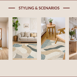 Ultra Soft Area Rug, Non Slip, Stain Resistant, Washable Area Rugs for Living Room, Bedroom, Soft Patterned Texas-Inspired Home Office Carpet(Beige)