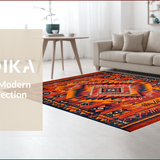 Ultra Soft Area Rug, Non Slip, Stain Resistant, Washable Area Rugs for Living Room, Bedroom, Rustic Southwest Print Design(Red)