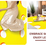 Ultra Soft Area Rug, Non Slip, Stain Resistant, Washable Area Rugs for Living Room, Bedroom, Playful Contemporary Art Piece(Yellow)