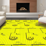 Ultra Soft Area Rug, Non Slip, Stain Resistant, Washable Area Rugs for Living Room, Bedroom, Vibrant Retro Face Artwork(Yellow)
