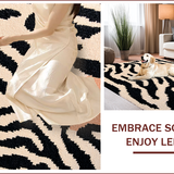 Ultra Soft Area Rug, Non Slip, Stain Resistant, Washable Area Rugs for Living Room, Bedroom, Stylish Zebra Design Rug for Contemporary Small Spaces(Beige)