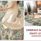 Ultra Soft Area Rug, Non Slip, Stain Resistant, Washable Area Rugs for Living Room, Bedroom, Earthy Vintage Botanical Motif(Beige)