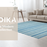 Ultra Soft Area Rug, Non Slip, Stain Resistant, Washable Area Rugs for Living Room, Bedroom, Stylish Modern Coastal Lines(Blue)