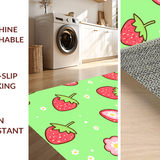 Ultra Soft Area Rug, Non Slip, Stain Resistant, Washable Area Rugs for Living Room, Bedroom, Stylish Modern Sweet Fruit Concept(Green)