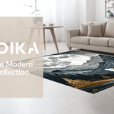 Ultra Soft Area Rug, Non Slip, Stain Resistant, Washable Area Rugs for Living Room, Bedroom, Sophisticated Vintage Mountain Landscape(Gray)