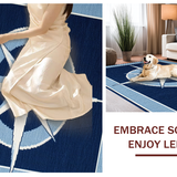 Ultra Soft Area Rug, Non Slip, Stain Resistant, Washable Area Rugs for Living Room, Bedroom, Serene Blue Tones with Compass(Blue)
