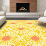 Ultra Soft Area Rug, Non Slip, Stain Resistant, Washable Area Rugs for Living Room, Bedroom, Charming Modern Abstract Whirl(Yellow)