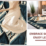 Ultra Soft Area Rug, Non Slip, Stain Resistant, Washable Area Rugs for Living Room, Bedroom, Retro Diamond Checkered Aesthetic(Blue)