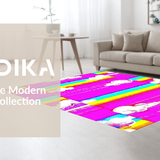 Ultra Soft Area Rug, Non Slip, Stain Resistant, Washable Area Rugs for Living Room, Bedroom, Bright Furry Artistic Expressions(Pink)