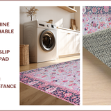 Ultra Soft Area Rug, Non Slip, Stain Resistant, Washable Area Rugs for Living Room, Bedroom, Whimsical Pastel Floral Aesthetic(Blue)