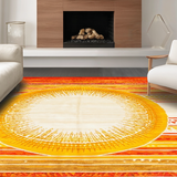 Ultra Soft Area Rug, Non Slip, Stain Resistant, Washable Area Rugs for Living Room, Bedroom, Bold Colorful Sunray Style(Orange)
