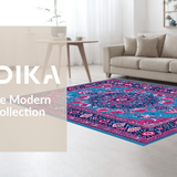 Ultra Soft Area Rug, Non Slip, Stain Resistant, Washable Area Rugs for Living Room, Bedroom, Serene Ethnic Patterned Home Accent(Blue)