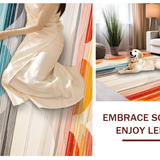 Ultra Soft Area Rug, Non Slip, Stain Resistant, Washable Area Rugs for Living Room, Bedroom, Stylish Neutral Lettering Display(Orange)