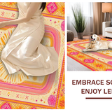 Ultra Soft Area Rug, Non Slip, Stain Resistant, Washable Area Rugs for Living Room, Bedroom, Enchanting Colorful Dreamscape Theme(Orange)