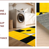 Ultra Soft Area Rug, Non Slip, Stain Resistant, Washable Area Rugs for Living Room, Bedroom, Contemporary Yellow Geometric Fusion(Yellow)