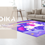 Ultra Soft Area Rug, Non Slip, Stain Resistant, Washable Area Rugs for Living Room, Bedroom, Colorful Fantasy Creature Playground(Purple)
