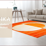 Ultra Soft Area Rug, Non Slip, Stain Resistant, Washable Area Rugs for Living Room, Bedroom, Abstract Earthy Tones Geometry(Orange)