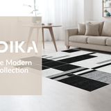 Ultra Soft Area Rug, Non Slip, Stain Resistant, Washable Area Rugs for Living Room, Bedroom, Washable Door Rug: Modern Linear Pattern Floor Decor(Black)