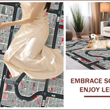 Ultra Soft Area Rug, Non Slip, Stain Resistant, Washable Area Rugs for Living Room, Bedroom, Interactive Urban Roadway Aesthetic(Gray)
