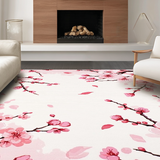 Ultra Soft Area Rug, Non Slip, Stain Resistant, Washable Area Rugs for Living Room, Bedroom, Whimsical Cherry Blossom Composition(Pink)