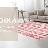 Ultra Soft Area Rug, Non Slip, Stain Resistant, Washable Area Rugs for Living Room, Bedroom, Playful Pink Bow Scalloped Area Rug Pretty Coquette Carpet(Pink)