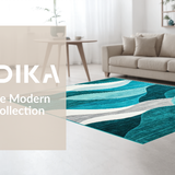 Chic Black and White Tiled Motif(Blue)