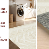 Ultra Soft Area Rug, Non Slip, Stain Resistant, Washable Area Rugs for Living Room, Bedroom, Rustic Textured Diamond Pattern(Beige)
