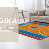 Ultra Soft Area Rug, Non Slip, Stain Resistant, Washable Area Rugs for Living Room, Bedroom, Lively Modern Sport-Themed Artwork(Brown)