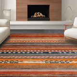 Ultra Soft Area Rug, Non Slip, Stain Resistant, Washable Area Rugs for Living Room, Bedroom, Cozy Distressed Patterned Visual Appeal(Orange)