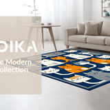 Ultra Soft Area Rug, Non Slip, Stain Resistant, Washable Area Rugs for Living Room, Bedroom, Vivid Cartoon Animal Print(Blue)