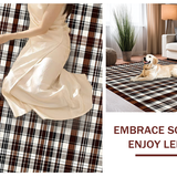 Ultra Soft Area Rug, Non Slip, Stain Resistant, Washable Area Rugs for Living Room, Bedroom, Stylish Earthy Toned Geometric Design(Brown)