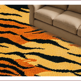 Ultra Soft Area Rug, Non Slip, Stain Resistant, Washable Area Rugs for Living Room, Bedroom, Faux Cowhide Animal Print(Orange)