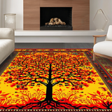 Ultra Soft Area Rug, Non Slip, Stain Resistant, Washable Area Rugs for Living Room, Bedroom, Dynamic Abstract Floral Elements(Red)