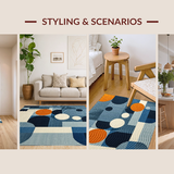 Ultra Soft Area Rug, Non Slip, Stain Resistant, Washable Area Rugs for Living Room, Bedroom, Luxurious 3D Bubble Aesthetic(Blue)