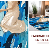 Ultra Soft Area Rug, Non Slip, Stain Resistant, Washable Area Rugs for Living Room, Bedroom, Contemporary Soft-Textured Bath Accessory(Blue)