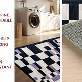 Ultra Soft Area Rug, Non Slip, Stain Resistant, Washable Area Rugs for Living Room, Bedroom, Contemporary Graphic Dice Aesthetic(Black)